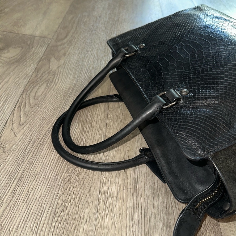 Coach Black Blake Carryall Satchel Python Embosse… - image 7